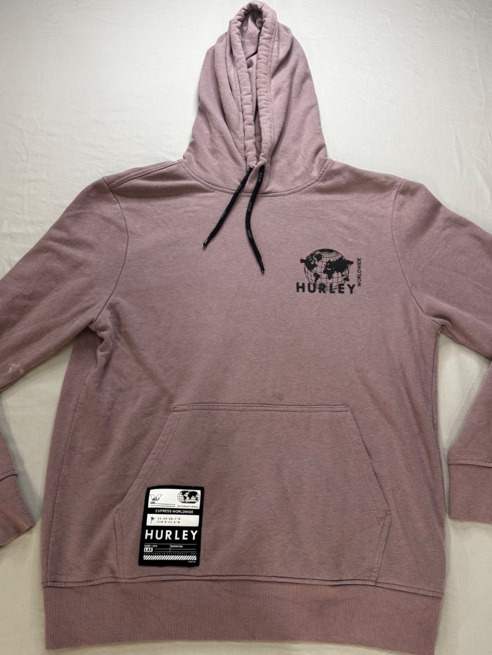 Hurley Women’s M Pink Dust Pullover Hoodie Y2K Surf Skate Streetwear